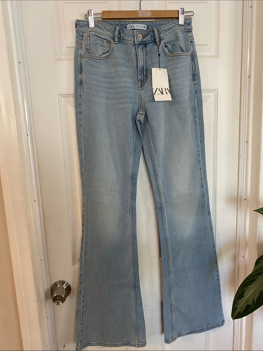 Zara Light Wash Wide Leg Jeans